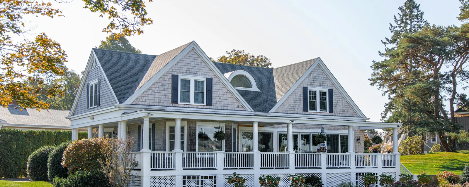 A covered front porch on an Edmonton home
